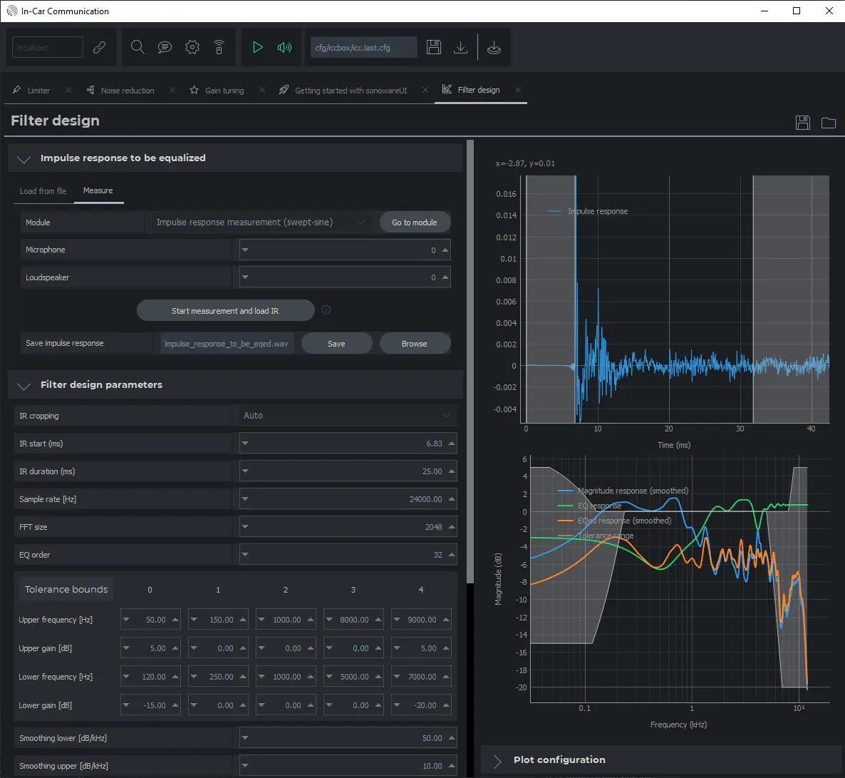 FIR filter design UI
